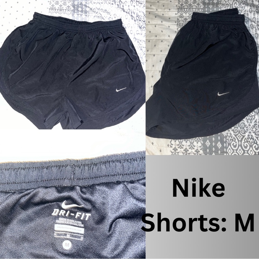 Solid black Nike dry fit Tempo running athletic shorts